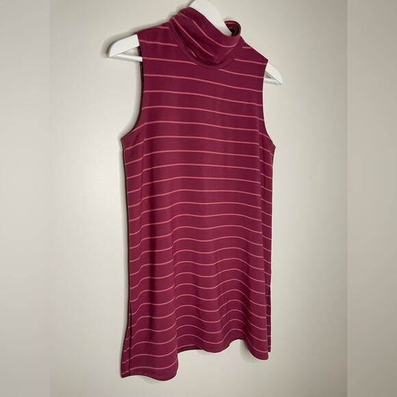 Garnet Hill size small striped turtleneck sleeveless dress - Picture 4 of 9